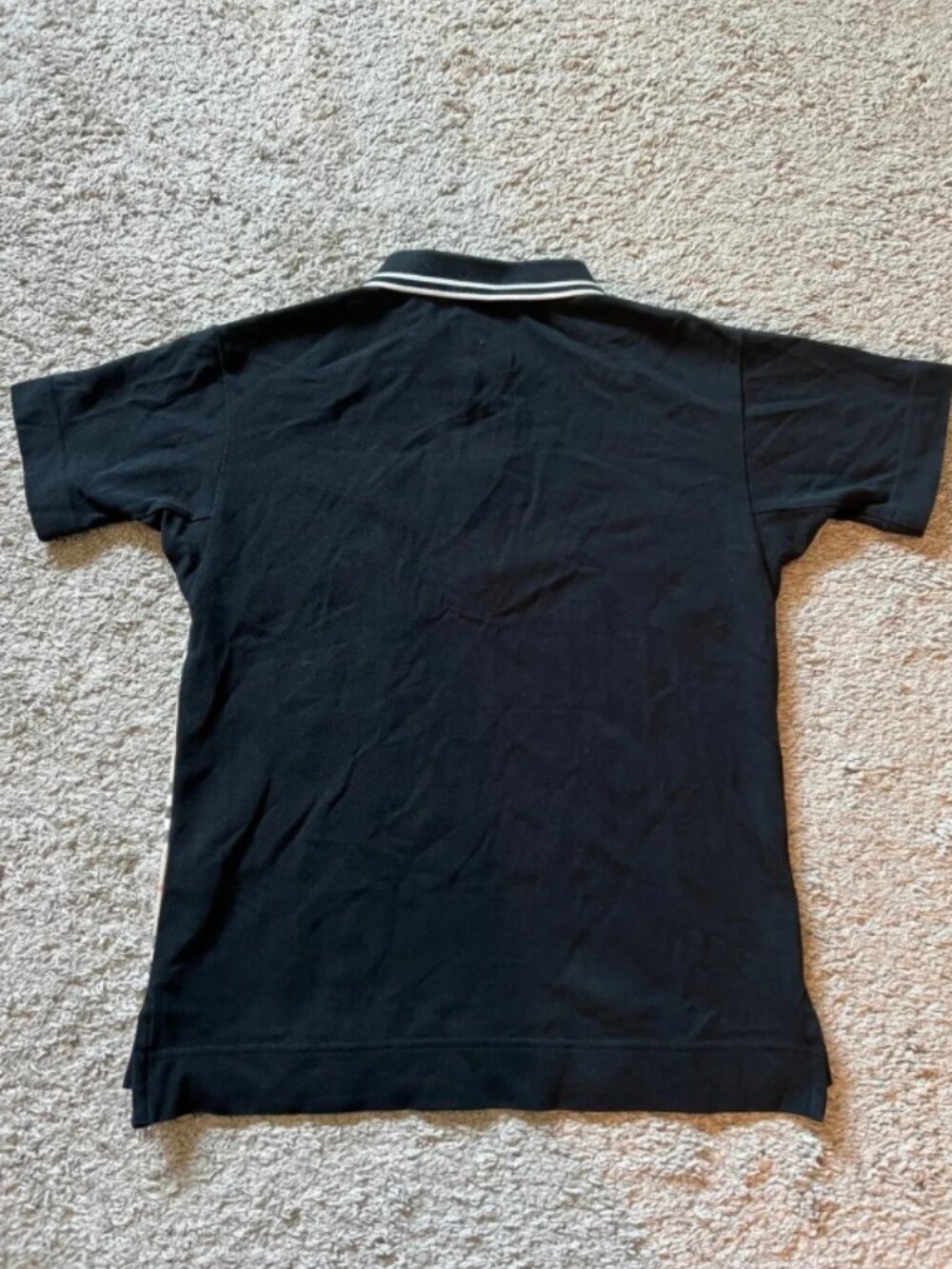Authentic Burberry Boys Black & Beige Logo Polo Shirt Boys 12 - Picture 3 of 9